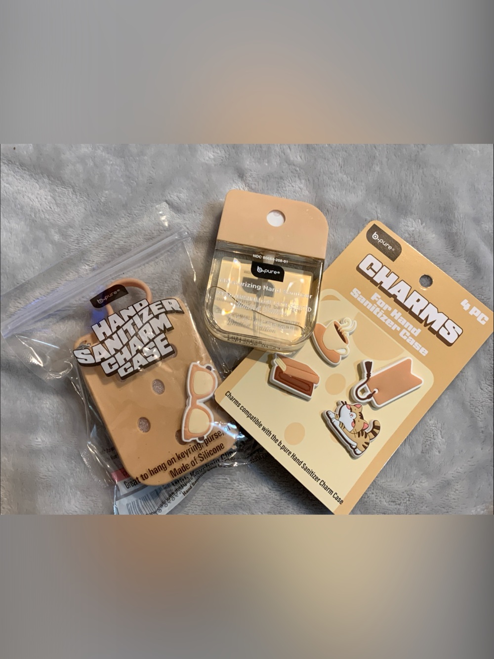 Spiced Marshmallow Silicone Hand Sanitizer Case with Charms
